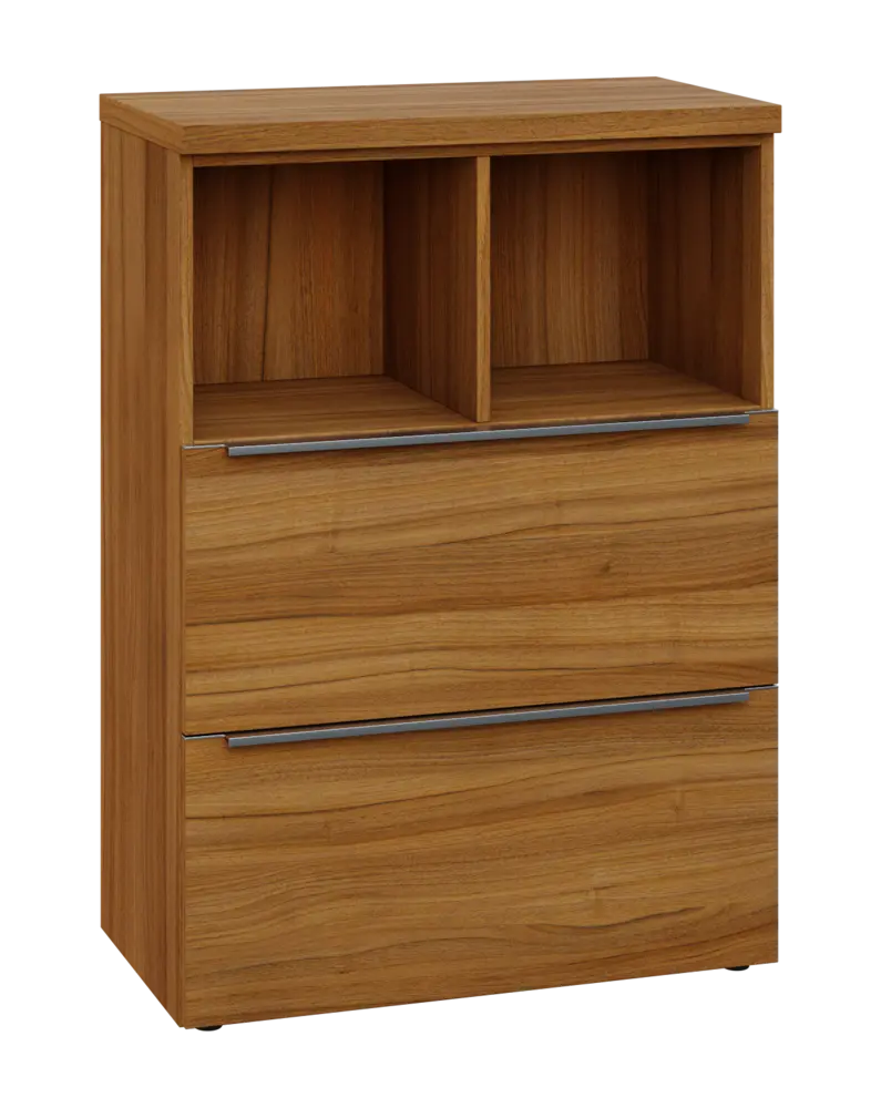 SIN 3 - 82ZN kancelářská skříň, 2-zásuvková/nika, 1120x800x400, ořech světlý